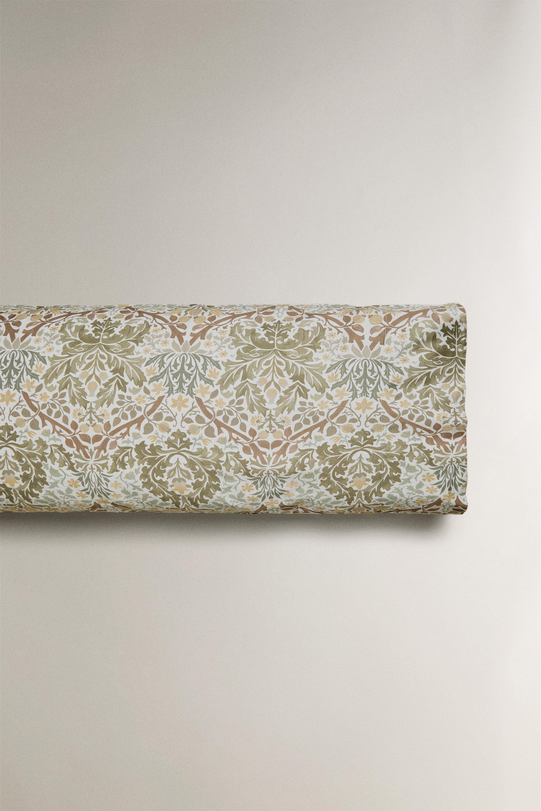 MORRIS & CO. LEAF SATEEN COTTON PILLOWCASE